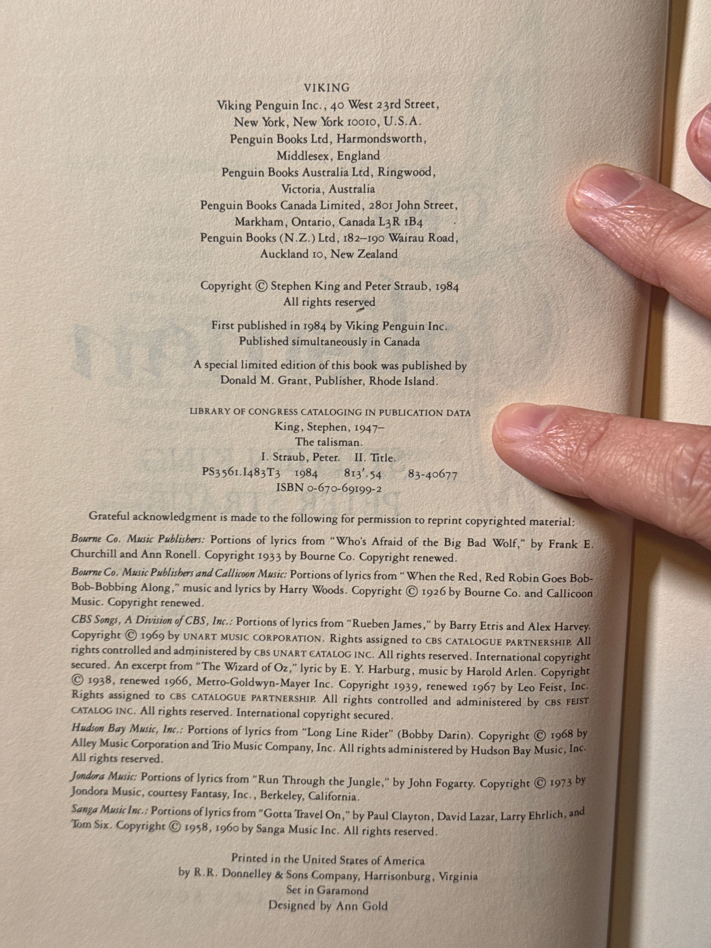 The Talisman - Stephen King & Peter Straub - First Edition Hardcover (1984) | Viking Press | Fantasy Horror Classic