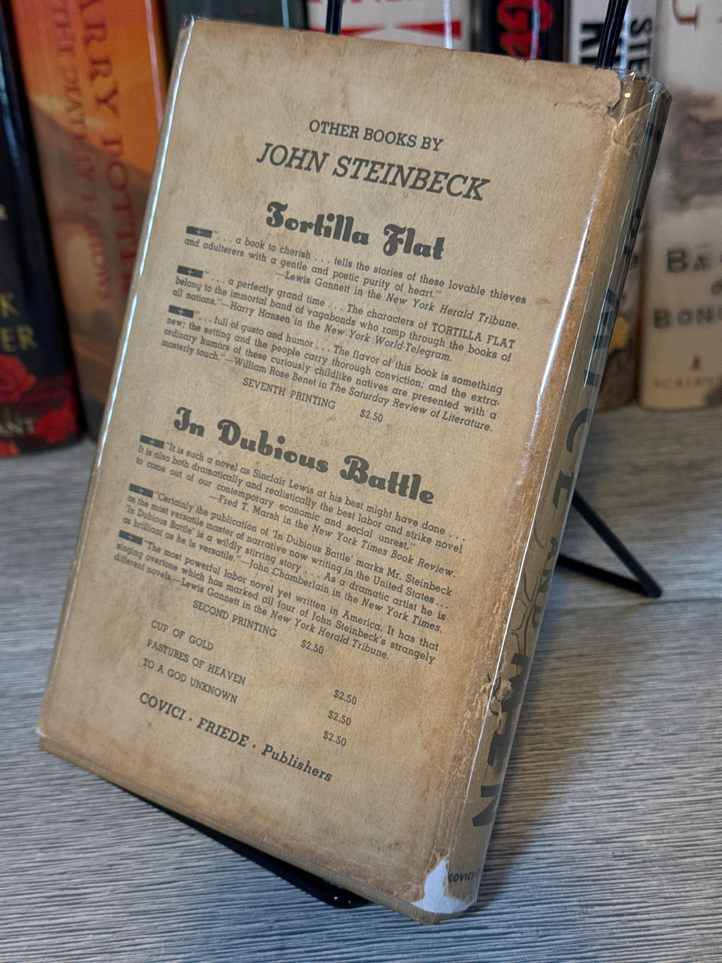 Of Mice and Men by John Steinbeck — Third Printing of the First Edition (1937, Covici Friede, New York)