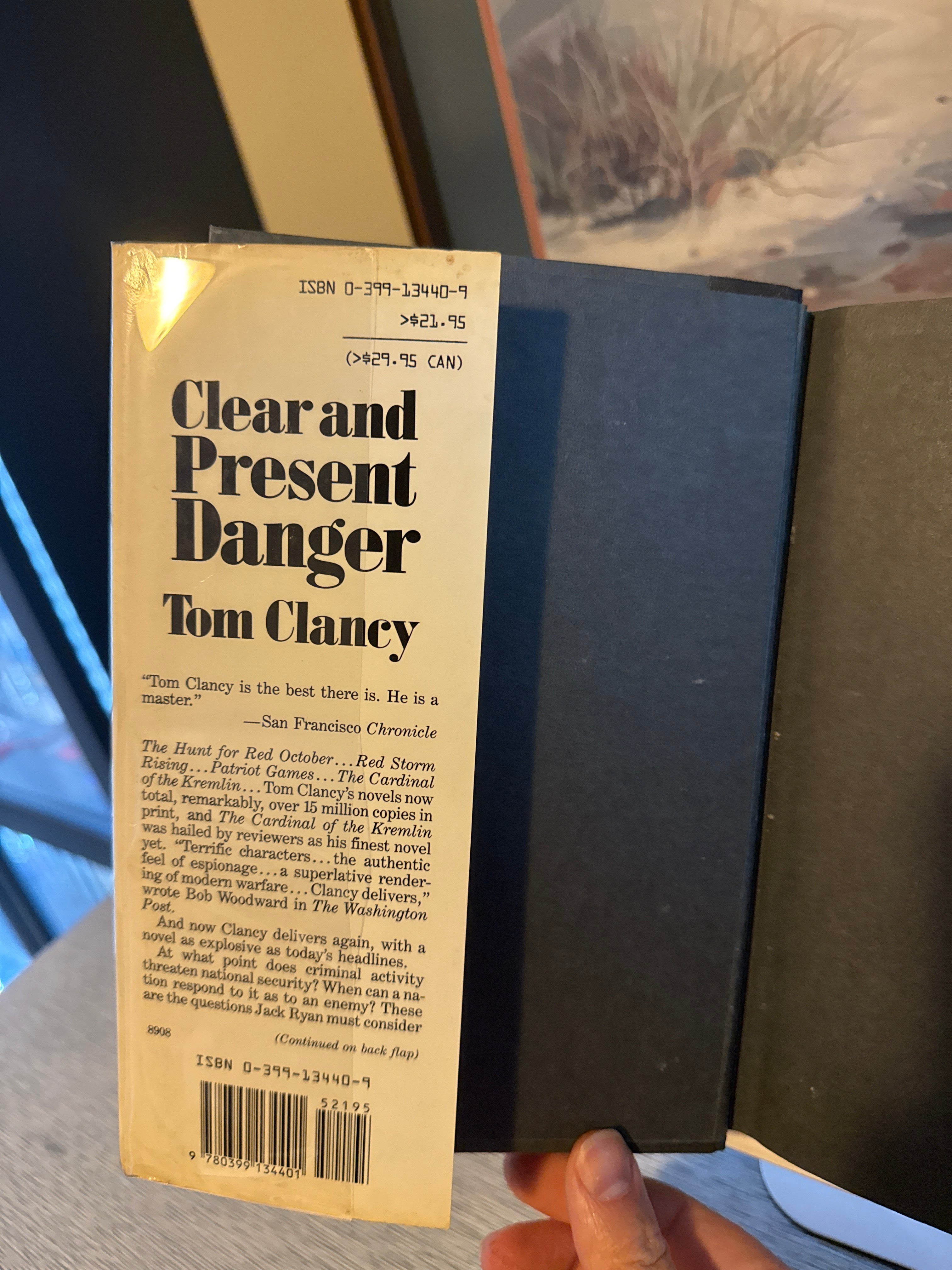 Clear and Present Danger by Tom Clancy | 1989 First Edition Hardcover Thriller