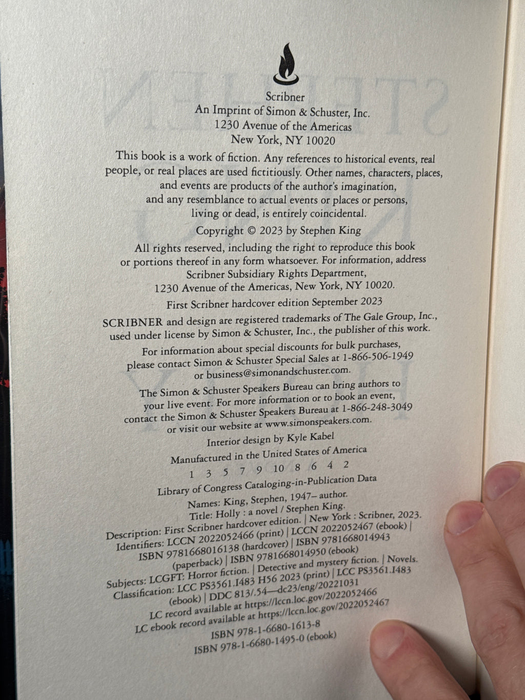 Holly – Stephen King | First Edition Hardcover w/Dust Jacket (2023) | Holly Gibney Novel