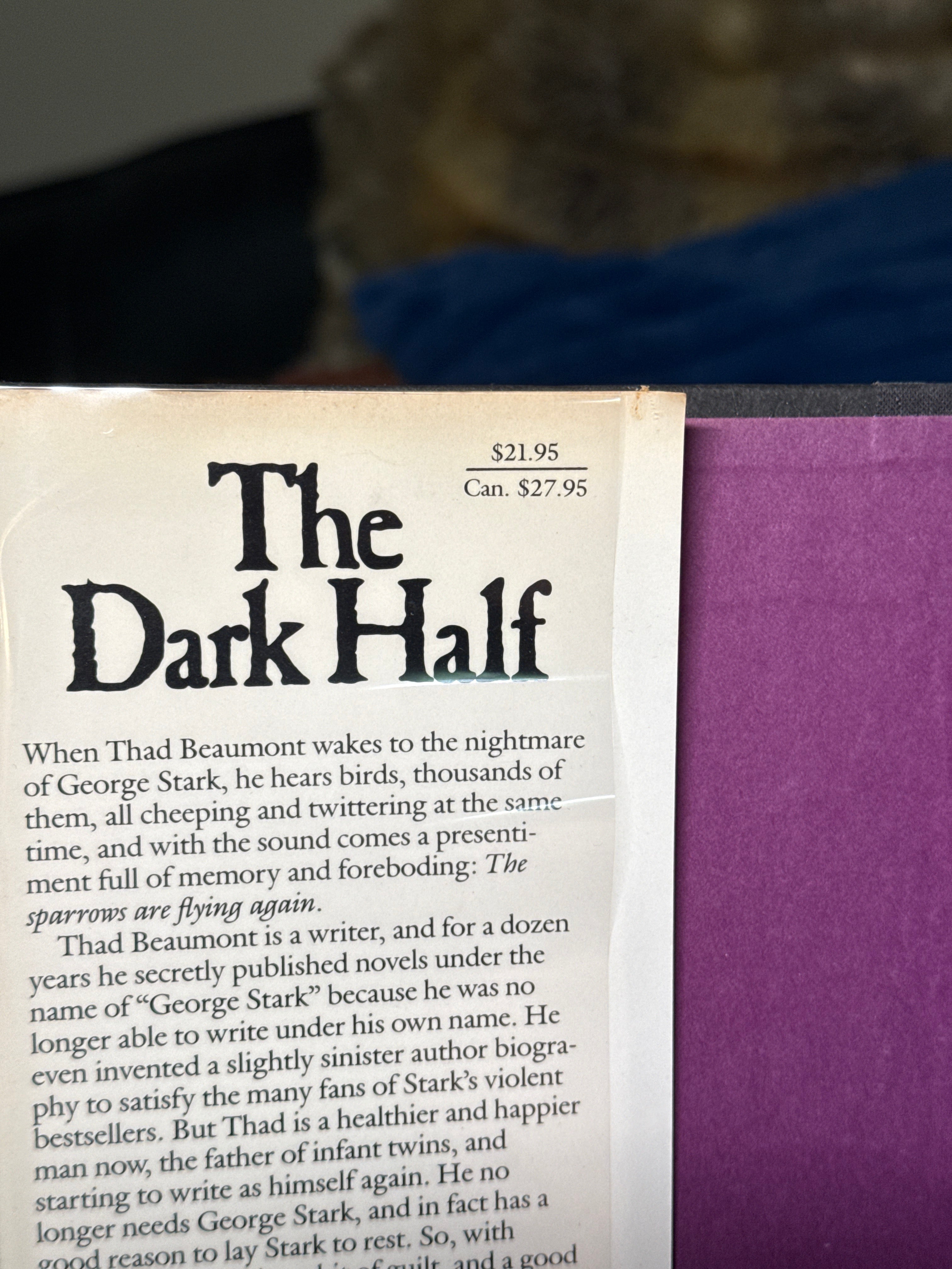 The Dark Half – Stephen King – First Edition First Printing 1989 Viking Hardcover w/DJ