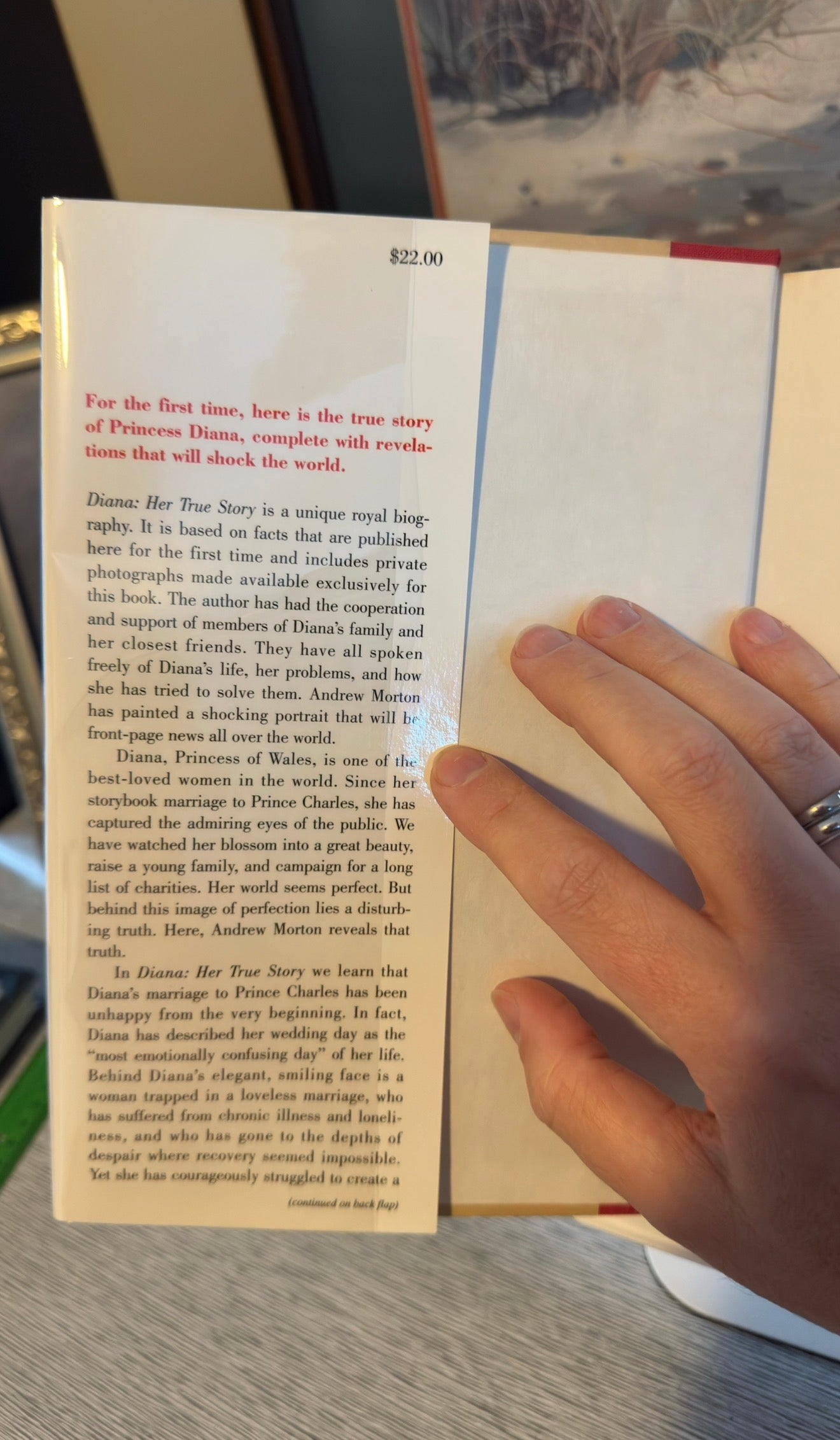 Diana: Her True Story by Andrew Morton | 1992 First Edition Hardcover Royal Biography