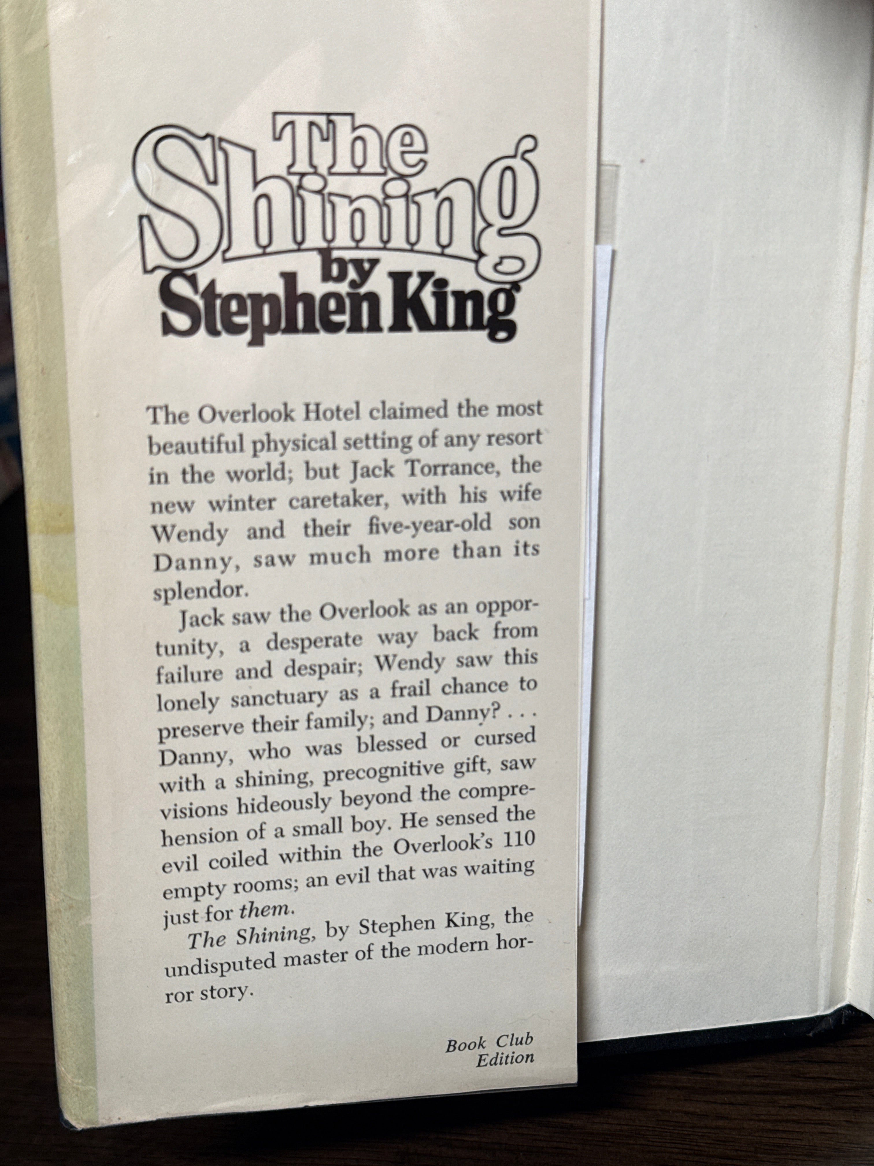 The Shining by Stephen King – Book Club Edition Hardcover w/ Dust Jacket (1977)