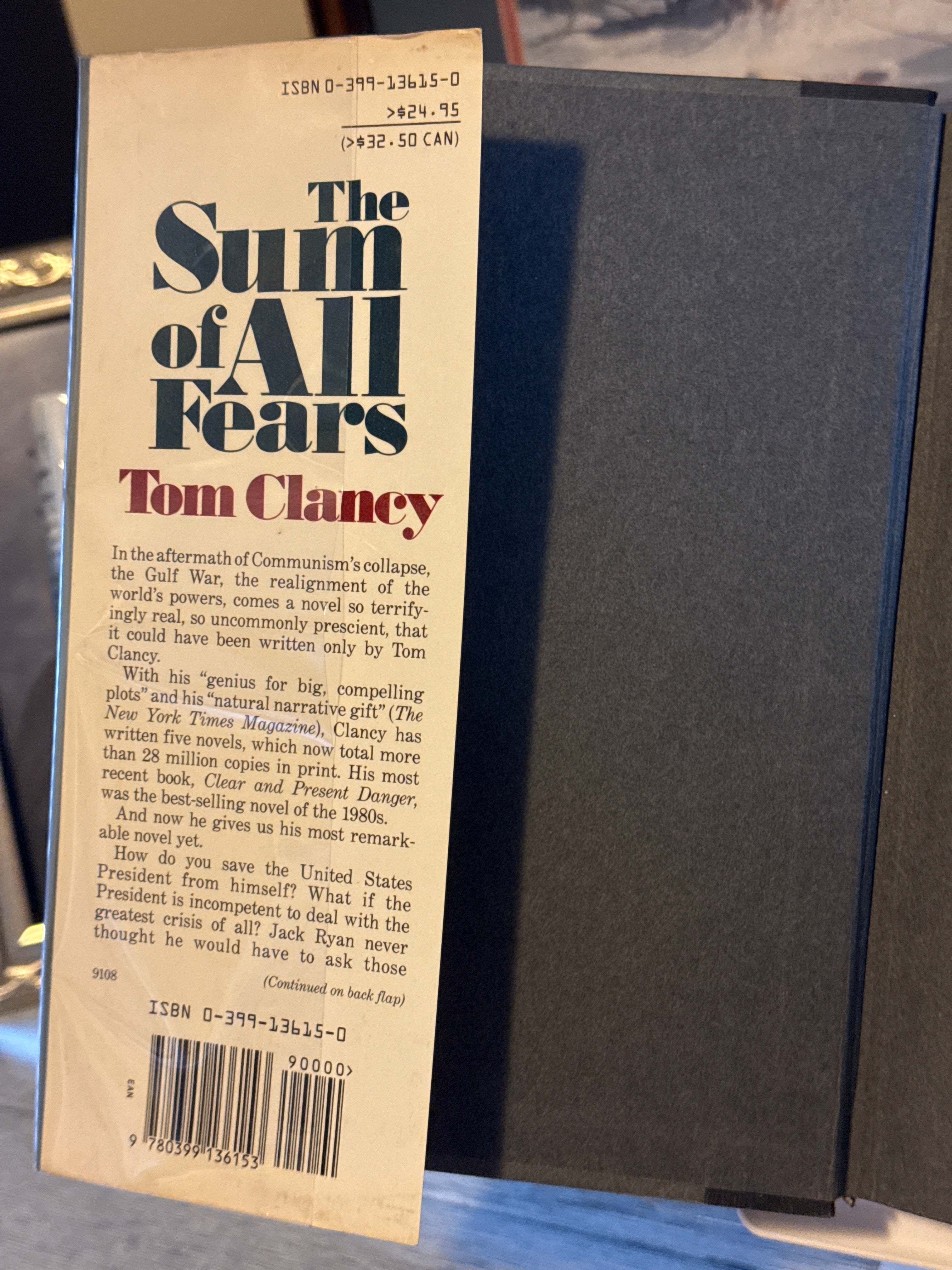 The Sum of All Fears by Tom Clancy | 1991 First Edition Thriller Hardcover