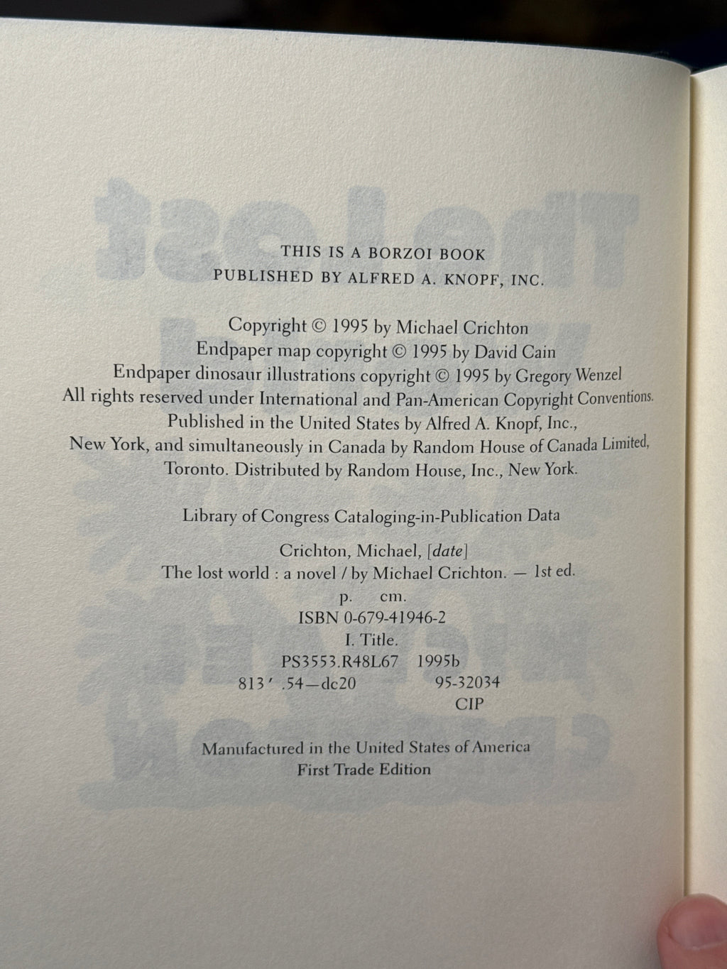 The Lost World – Michael Crichton – First Trade Edition Hardcover w/ Dust Jacket (1995)