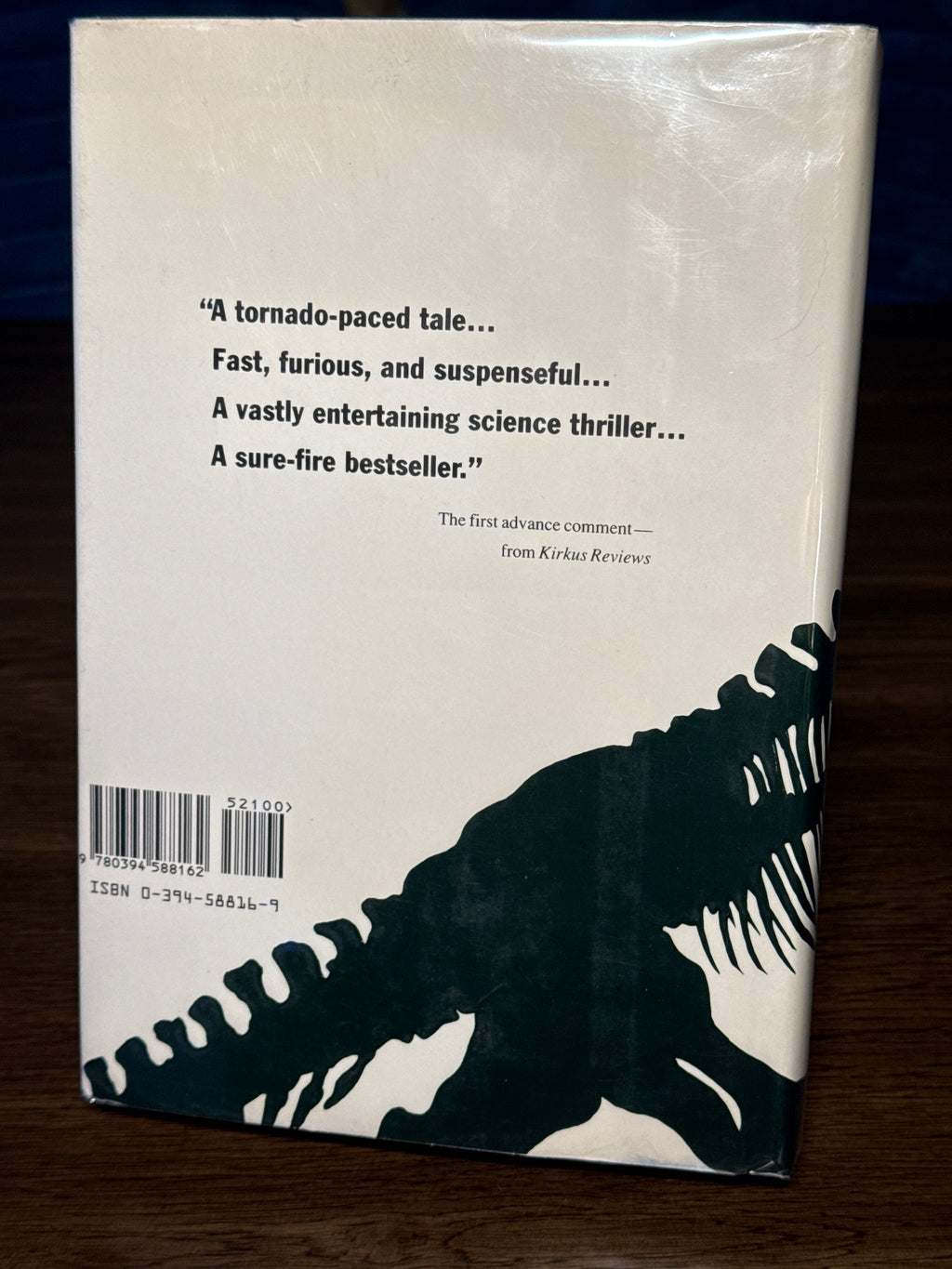 Jurassic Park – Michael Crichton | Borzoi Knopf Hardcover | 9th Printing 1993 | Dust Jacket