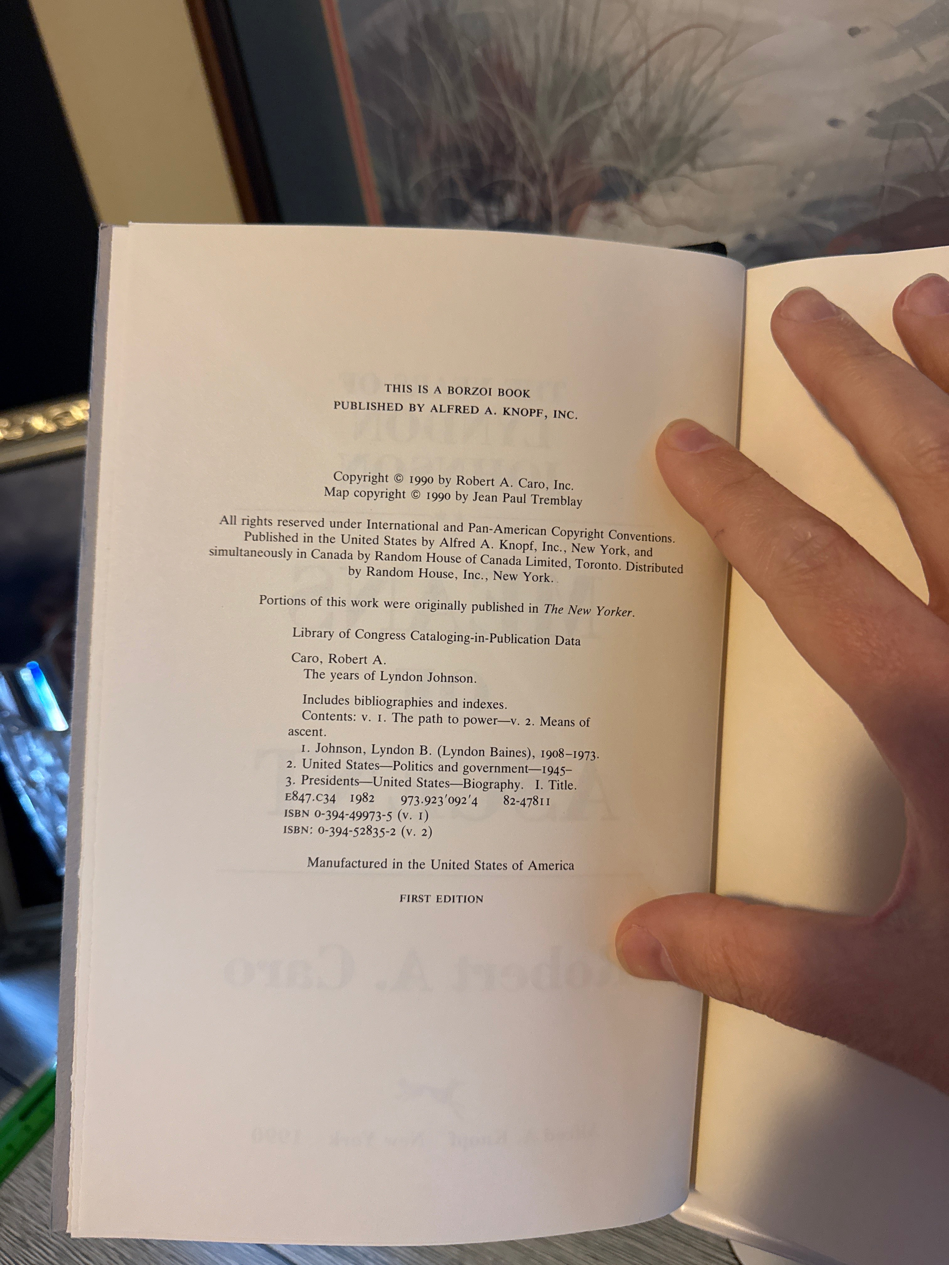 The Years of Lyndon Johnson: Means of Ascent by Robert A. Caro, 1st Edition/1st Printing