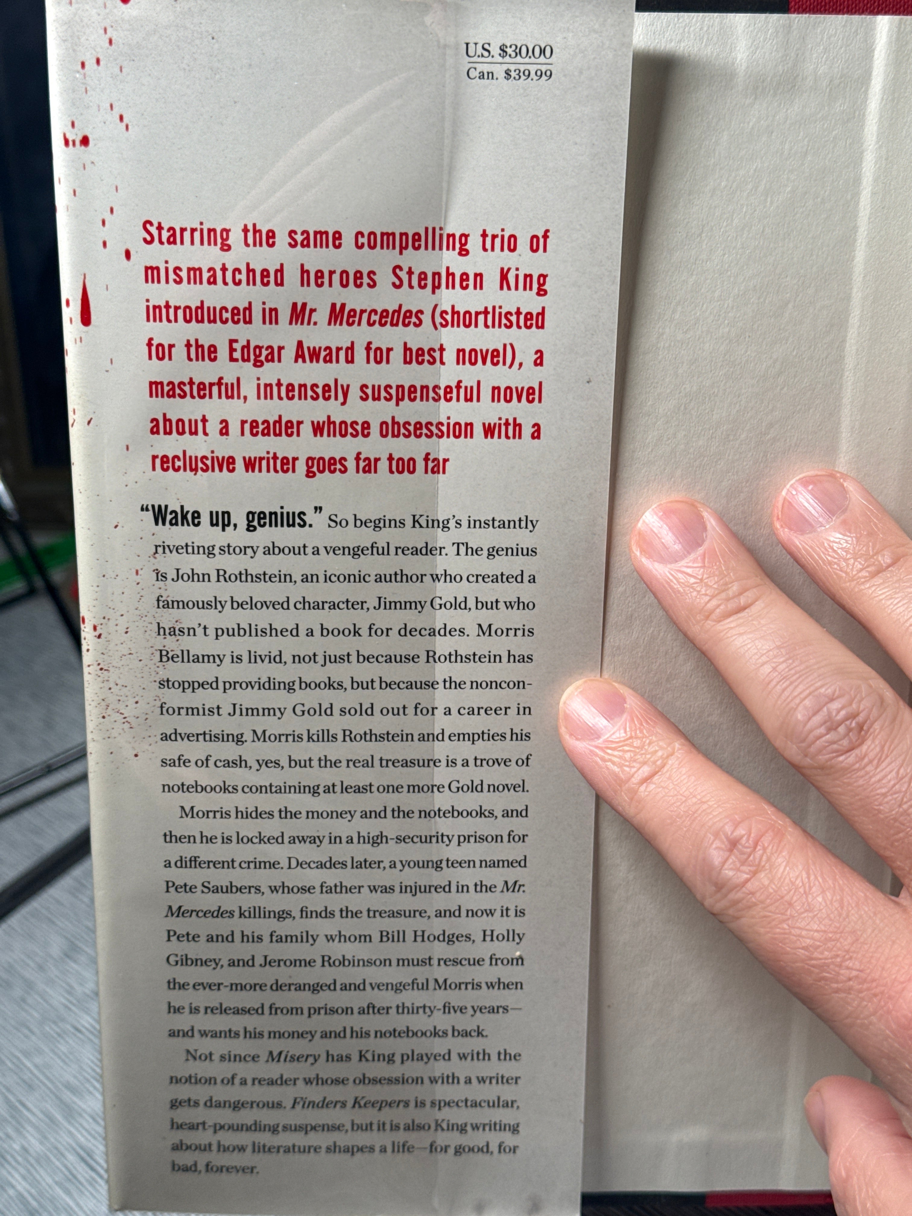 Finders Keepers — Stephen King — 2015 First Edition, First Printing — Scribner Hardcover — Bill Hodges Trilogy