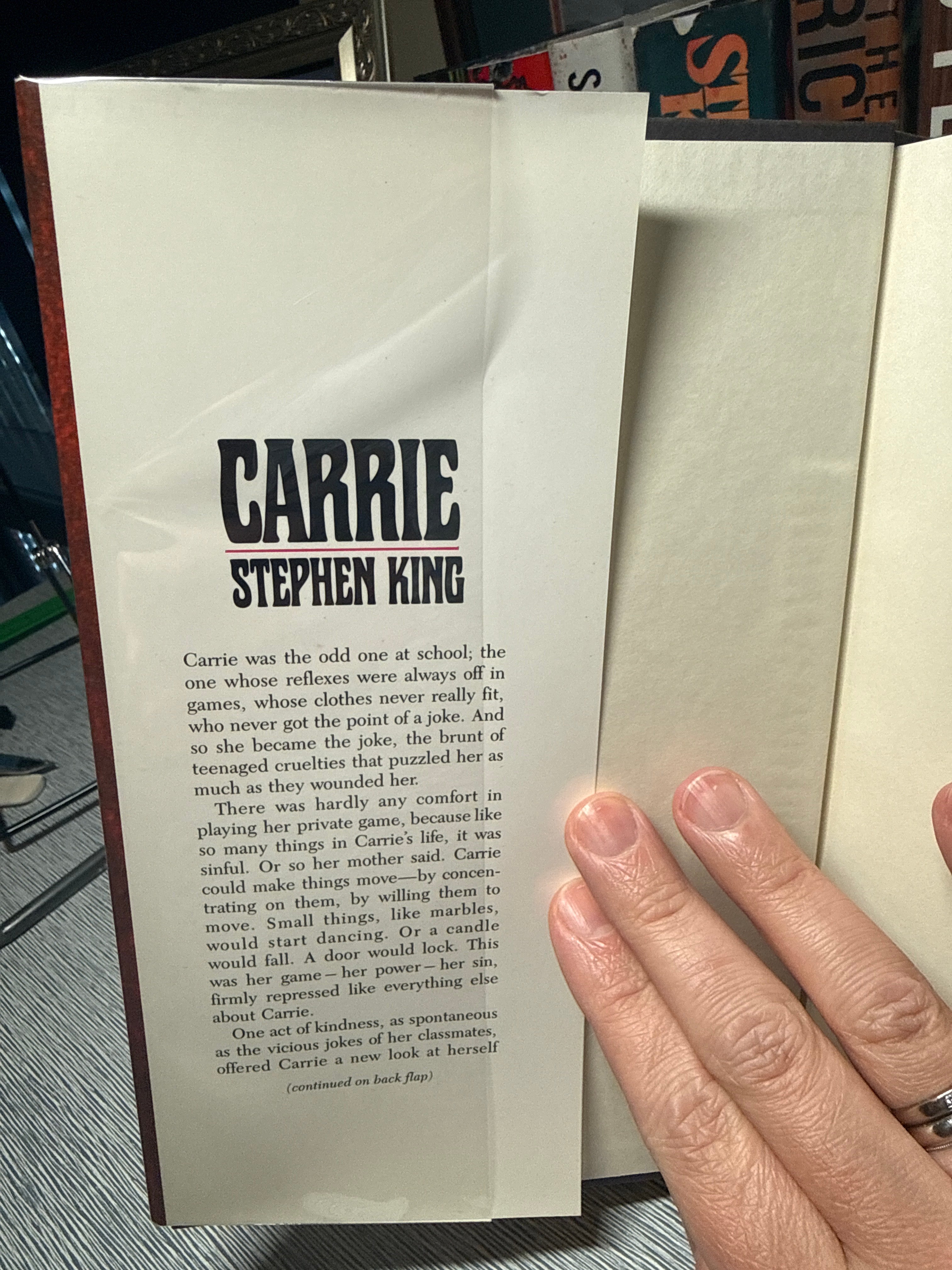 Carrie — Stephen King — Doubleday Book Club Edition — 1974 Early Print — Horror Classic Collectible Hardcover