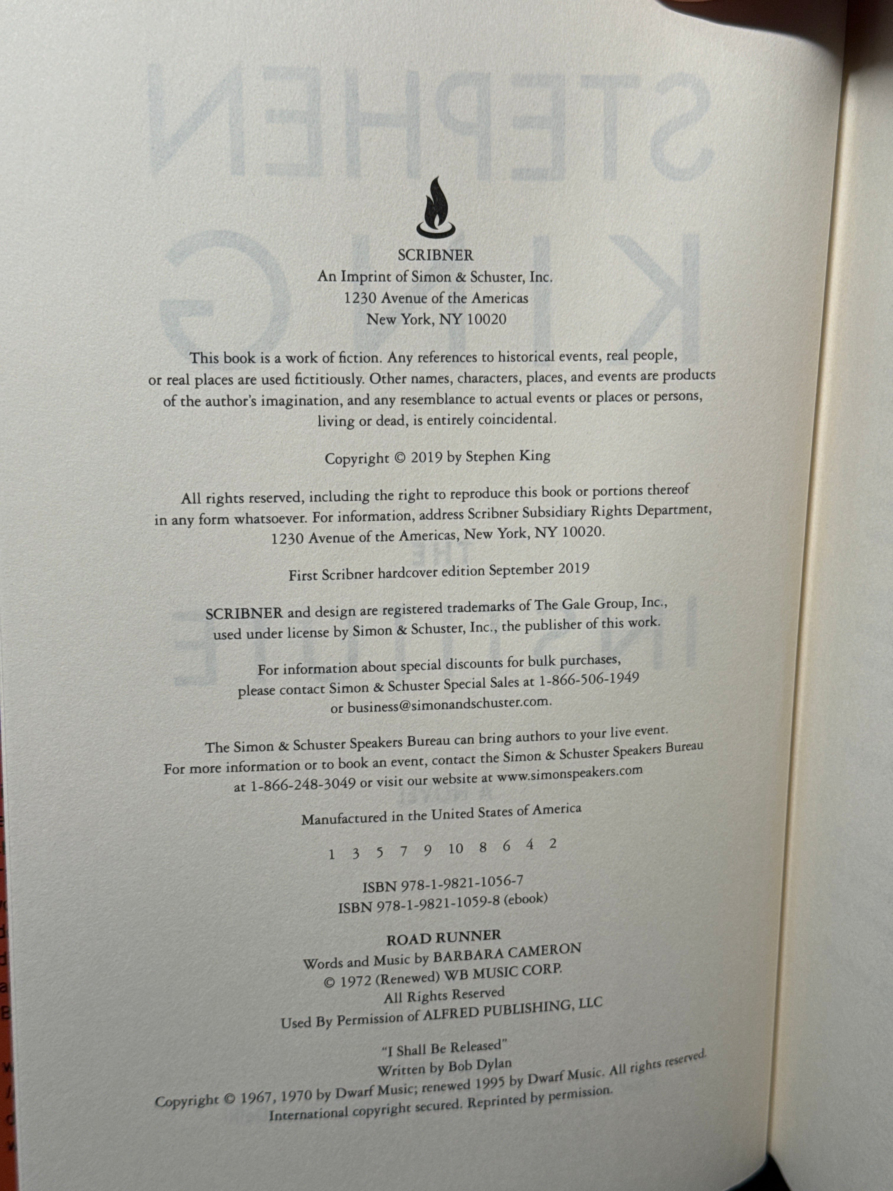 The Institute – Stephen King | First Edition Hardcover 2019 w/ Dust Jacket | Scribner