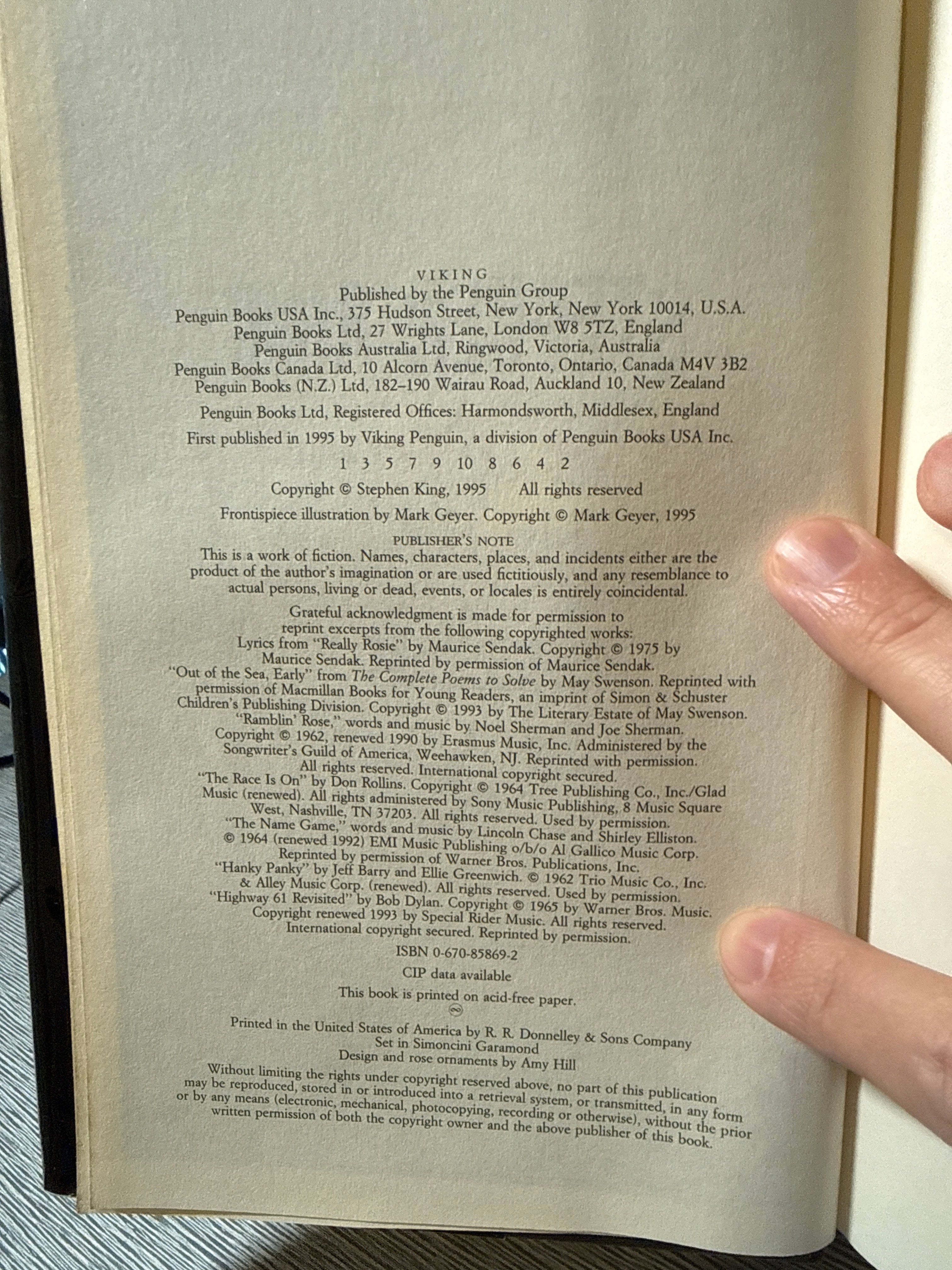 Rose Madder Stephen King – Rose Madder (First Edition, 1995, Hardcover)