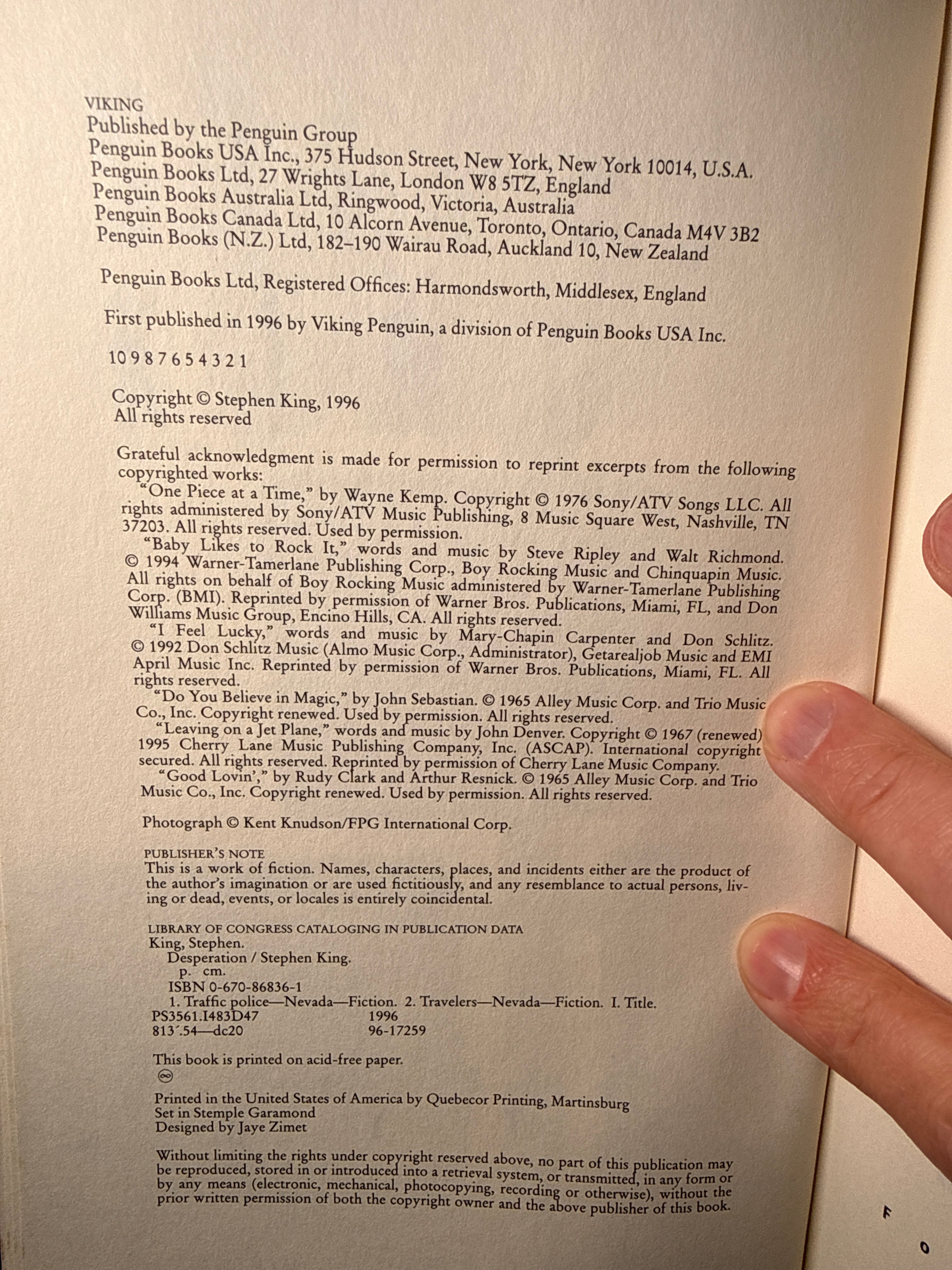 Stephen King / Richard Bachman Matching First Editions — Desperation & The Regulators (1996)